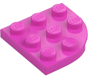 LEGO Dunkles Pink Platte 3 x 3 Rund Ecke (30357)