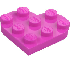 LEGO Donkerroze Plaat 3 x 3 Rond Hart (39613)