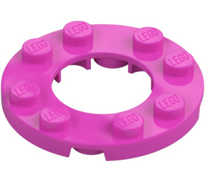 LEGO Mørk rosa Plate 4 x 4 Rund med UtskjæRing (11833 / 28620)