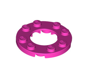 LEGO Dark Pink Plate 4 x 4 Round with Cutout (11833 / 28620)