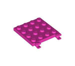 LEGO Dark Pink Plate 4 x 4 with Clips (No Gap in Clips) (11399)