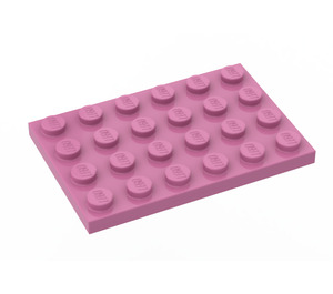 LEGO Rose foncé assiette 4 x 6 (3032)