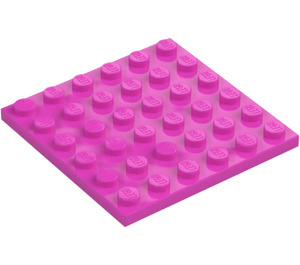 LEGO Rose Foncé assiette 6 x 6 (3958)