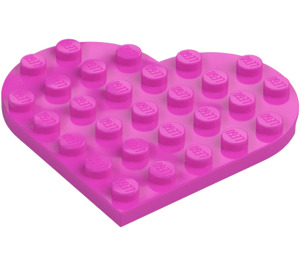 LEGO Dark Pink Plate 6 x 6 Round Heart (46342)