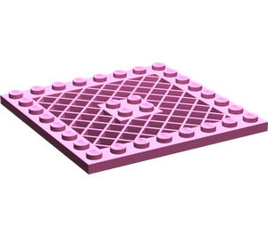 LEGO Dark Pink Plate 8 x 8 with Grille (No Hole in Center) (4151)