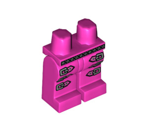 LEGO Dunkles Pink Pop Stern Beine mit Silber Gürtel und Drei Bein Buckles (14997 / 92161)