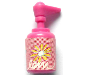 LEGO Donkerroze Scala Soap Dispenser met Bloemen en 'love' Sticker (6933)