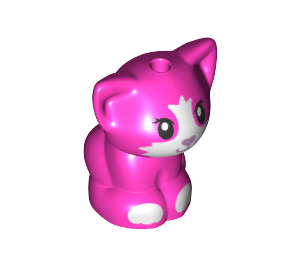 LEGO Dark Pink Sitting Cat (Small) with Purple Nose (72530 / 77304)