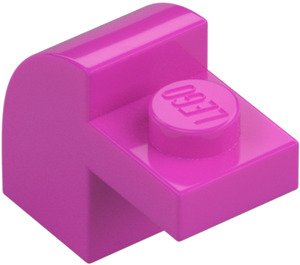 LEGO Dark Pink Slope 1 x 2 x 1.3 Curved with Plate (6091 / 32807)