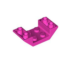 LEGO Donkerroze Helling 2 x 4 (45°) Dubbele Omgekeerd met Open Midden (4871)