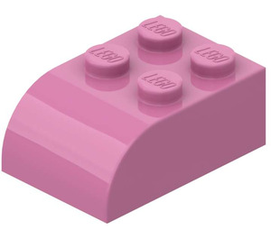 LEGO Tmavě růžová Sklon Kostka 2 x 3 s Zakřivená Rohí část (6215)