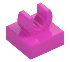 LEGO Dunkles Pink Fliese 1 x 1 mit Clip (Erhöhtes "C") (15712 / 44842)