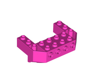 LEGO Dark Pink Train Front Wedge 4 x 6 x 1.7 Inverted with Studs on Front Side (87619)