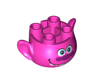 LEGO Dark Pink Troll Head with Cooper Face with Smile (66779)