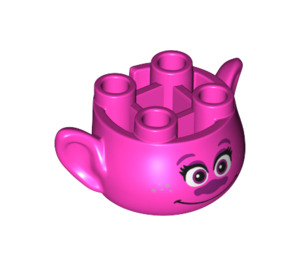 LEGO Dunkles Pink Troll Kopf mit Poppy Gesicht mit Smile (66201)