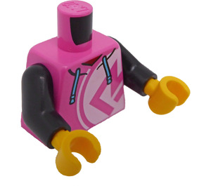 LEGO Mørk lyserød Kvinde - Dark Lyserød Hættetrøje Minifig Torso (973 / 76382)