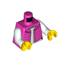 LEGO Tmavě růžová Žena s Růžová Vesta Minifigurka Trup (973 / 76382)