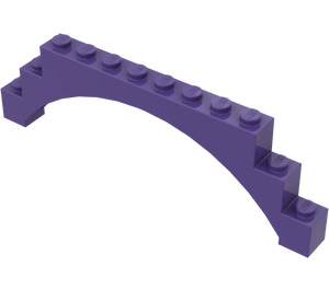 LEGO Viola scuro Arco 1 x 12 x 3 con arco rialzato e 5 supporti trasversali (18838 / 30938)