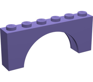 LEGO Dark Purple Arch 1 x 6 x 2 Thick Top and Reinforced Underside (3307)