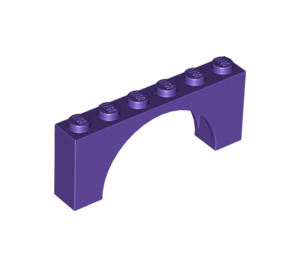 LEGO Dark Purple Arch 1 x 6 x 2 Thin Top without Reinforced Underside (12939)