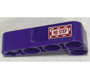 LEGO Dark Purple Beam 2 x 4 Bent 90 Degrees, 2 and 4 holes with No Step - right side Sticker (32140)