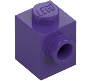 LEGO Mörklila Kloss 1 x 1 med Knopp på Ett Sida (87087)