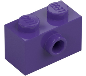 LEGO Mörklila Kloss 1 x 2 med 1 Knopp på Sida (86876)