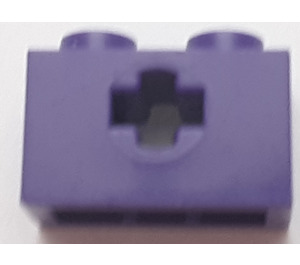 LEGO Violet foncé Brique 1 x 2 avec Essieu Trou (ouverture '+' et support de goujon inférieur) (32064)