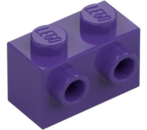 LEGO Mørk lilla Kloss 1 x 2 med Knotter på En Side (11211)