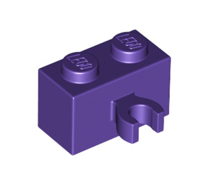 LEGO Dark Purple Brick 1 x 2 with Vertical Clip (Open 'O' clip) (42925 / 95820)