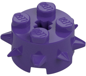 LEGO Dark Purple Brick 2 x 2 Round with Spikes (27266)