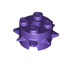 LEGO Violet foncé Brique 2 x 2 Rond avec Spikes (27266)