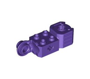 LEGO Dunkelviolett Stein 2 x 2 mit Achsloch, Vertikal Scharnier Joint, und Fist (47431)