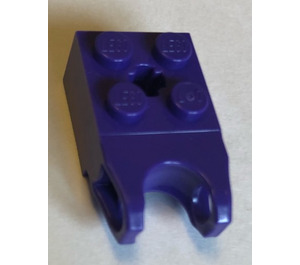 LEGO Dark Purple Brick 2 x 2 with Ball Socket and Axlehole (Wide Reinforced Socket) (62712)