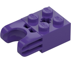 LEGO Morado oscuro Ladrillo 2 x 2 con Conexión de junta articulada y Axlehole (Conexión ancha) (92013)