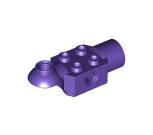 LEGO Dark Purple Brick 2 x 2 with Horizontal Rotation Joint and Socket (47452)