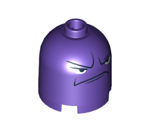 LEGO Dark Purple Brick 2 x 2 x 1.7 Round Cylinder with Dome Top with 'Stretch' the Octopus Face (Safety Stud) (30151 / 90838)