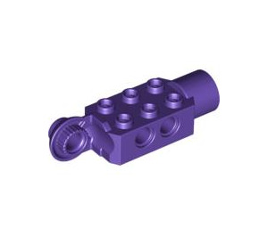 LEGO Dark Purple Brick 2 x 3 with Holes, Rotating with Socket (47432)