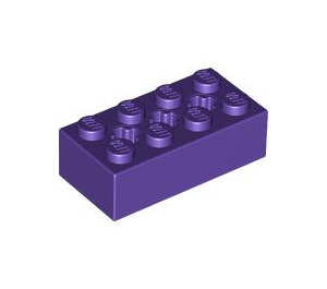 LEGO Dunkelviolett Backstein 2 x 4 mit Achse Löcher (39789)