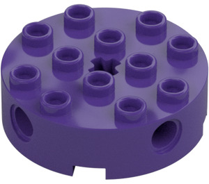 LEGO Dark Purple Brick 4 x 4 Round with Holes (6222)