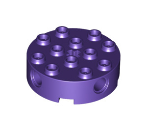 LEGO Dark Purple Brick 4 x 4 Round with Holes (6222)