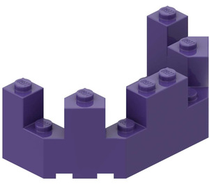 LEGO Dunkelviolett Backstein 4 x 8 x 2.3 Turret oben (6066)