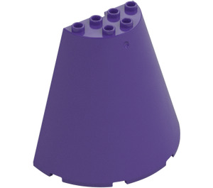 LEGO Viola scuro Cono 8 x 4 x 6 Metà (47543 / 48310)