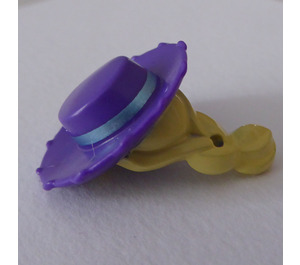 LEGO Dark Purple Cowboy Hat with Ribbon and Bright Light Yellow Long Hair with Braid