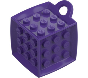 LEGO Morado oscuro Cube 3 x 3 x 3 con Anillo (69182)