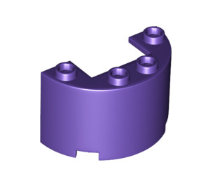 LEGO Violet foncé Cylindre 2 x 4 x 2 Demi (24593 / 35402)