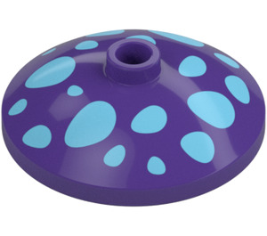 LEGO Viola scuro Dish 3 x 3 con Blu Mushroom Spots (35268 / 102979)