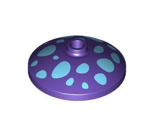 LEGO Dark Purple Dish 3 x 3 with Blue Mushroom Spots (35268 / 102979)