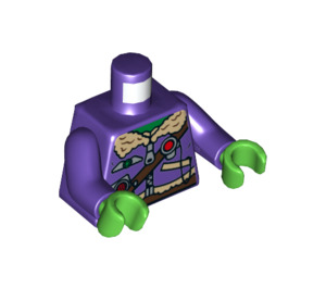 LEGO Donkerpaars Donatello Flight Pak Minifiguur Torso (973 / 76382)