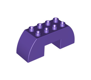 LEGO Dark Purple Duplo Arch Brick 2 x 6 x 2 Curved (11197)